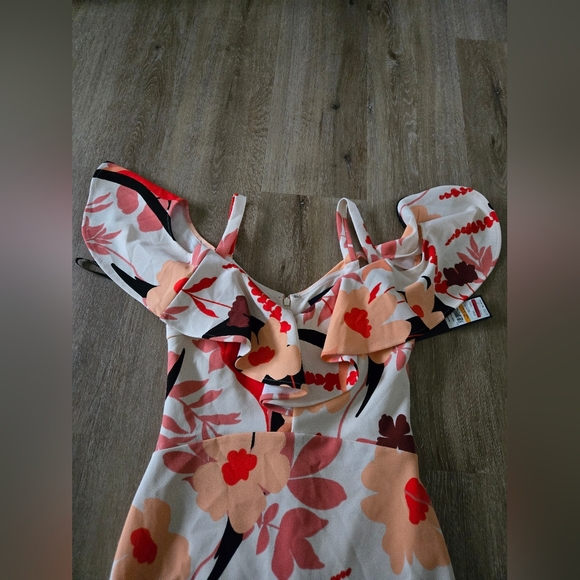 Rachel Rpy Floral Ruffle Midi Dress - Small - Picture 3 of 7